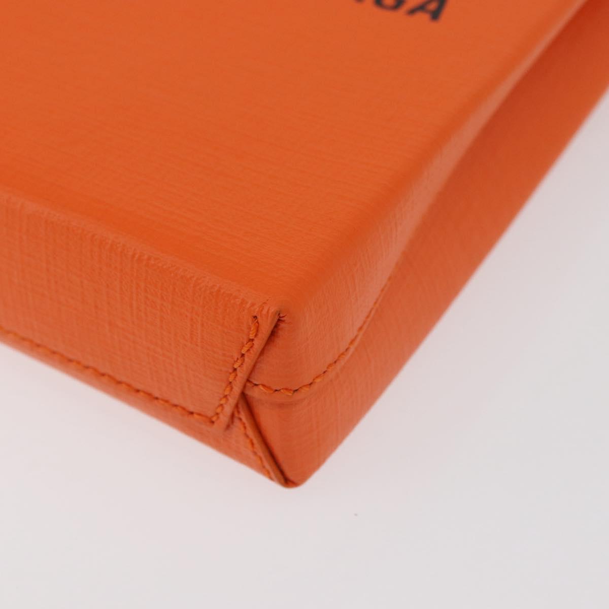 BALENCIAGA Shopping Phone Holder Bag Leather Orange 593826 Auth BA12449A