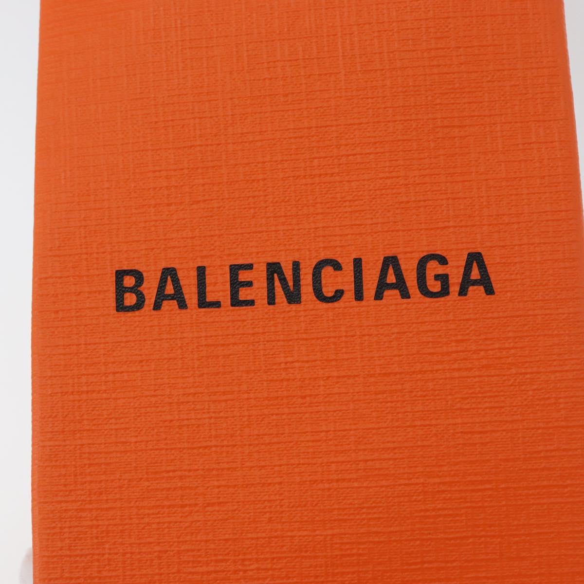 BALENCIAGA Shopping Phone Holder Bag Leather Orange 593826 Auth BA12449A