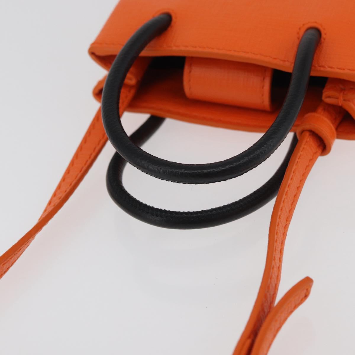 BALENCIAGA Shopping Phone Holder Bag Leather Orange 593826 Auth BA12449A