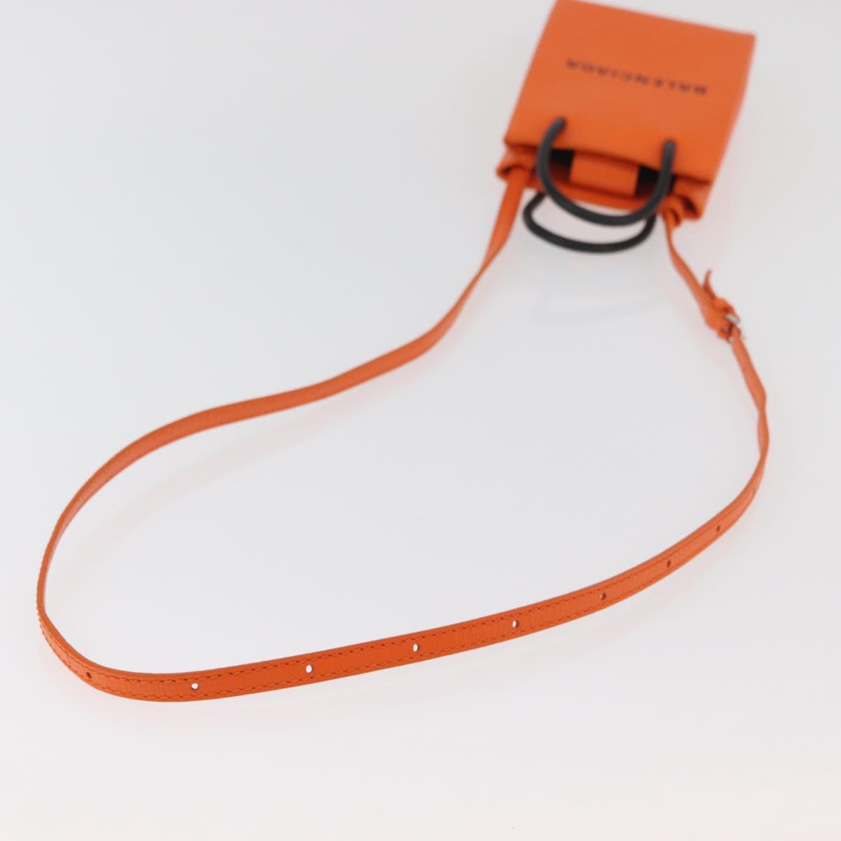 BALENCIAGA Shopping Phone Holder Bag Leather Orange 593826 Auth BA12449A