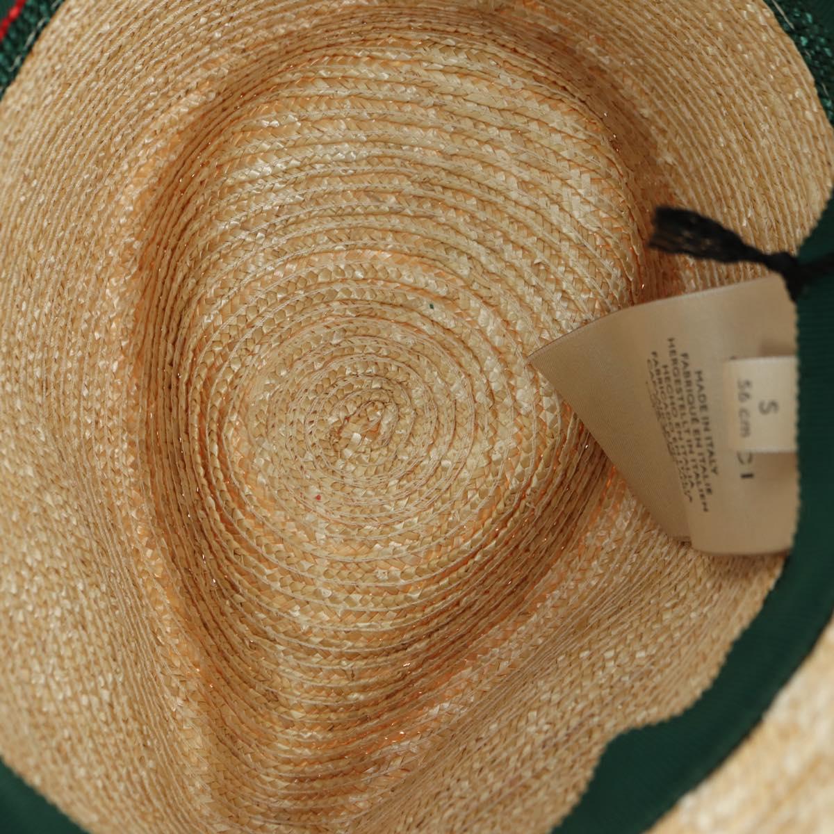 GUCCI Straw Hat S Beige Auth BA12455M