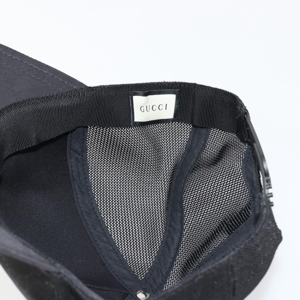 GUCCI GG Canvas Web Sherry Line Baseball Cap Nylon XL Black 200035 Auth BA12456A