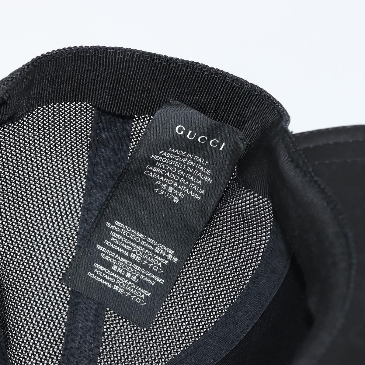 GUCCI GG Canvas Web Sherry Line Baseball Cap Nylon XL Black 200035 Auth BA12456A