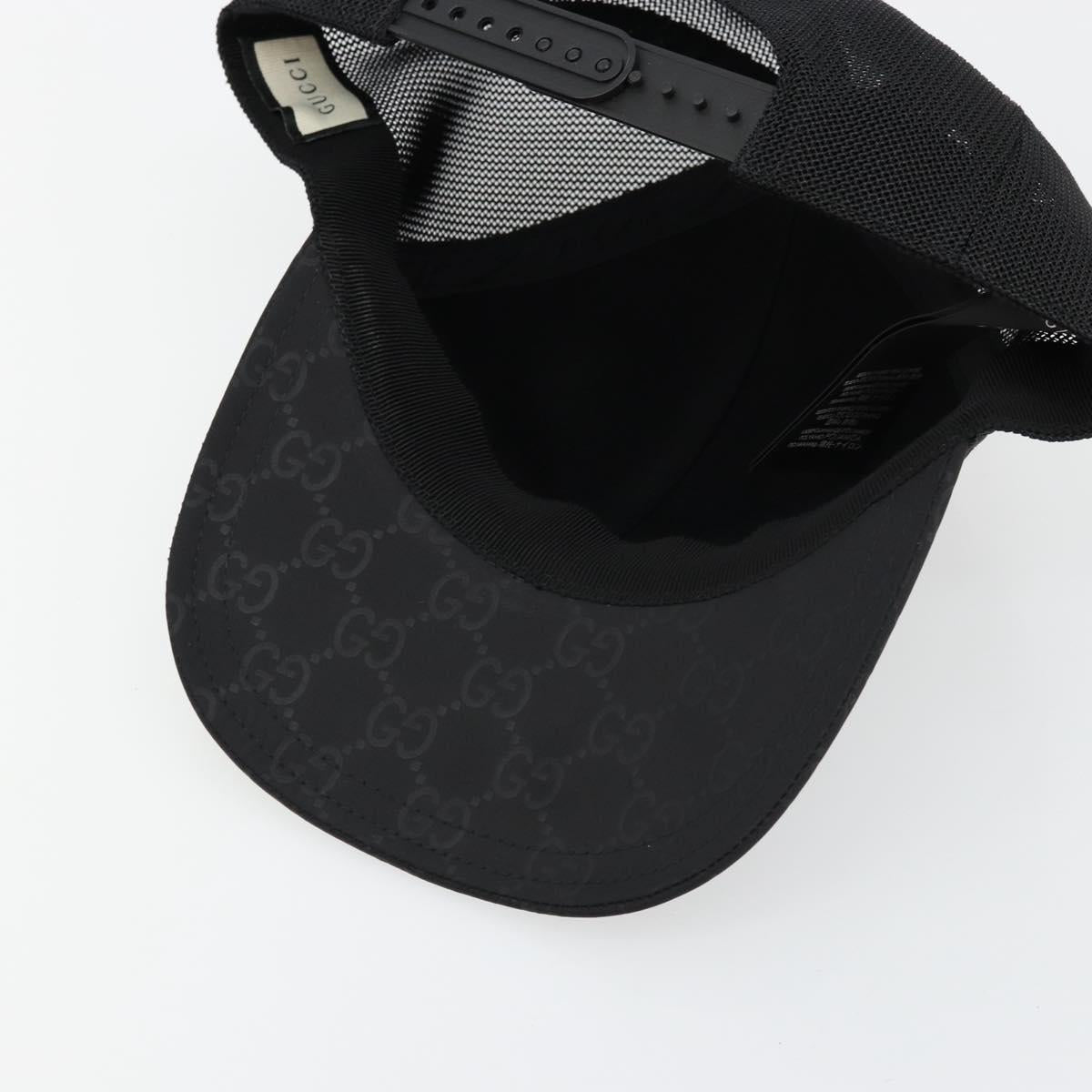 GUCCI GG Canvas Web Sherry Line Baseball Cap Nylon XL Black 200035 Auth BA12456A