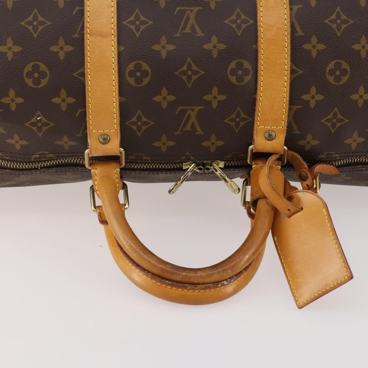 LOUIS VUITTON Monogram Keepall Bandouliere 55 Boston Bag M41414 LV Auth BA12457