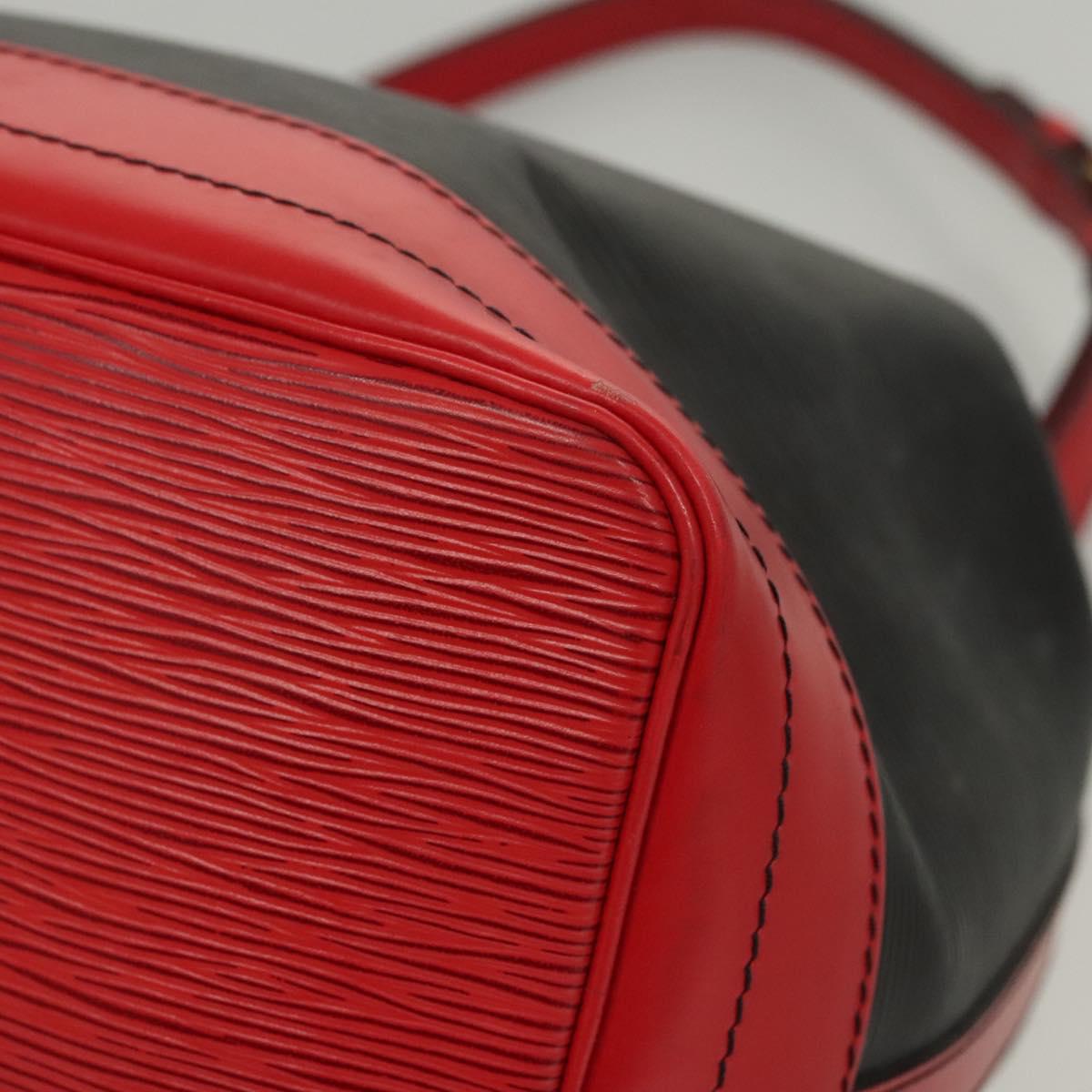 LOUIS VUITTON Epi Noe Shoulder Bag Bicolor Black Red M44017 LV Auth BA1247