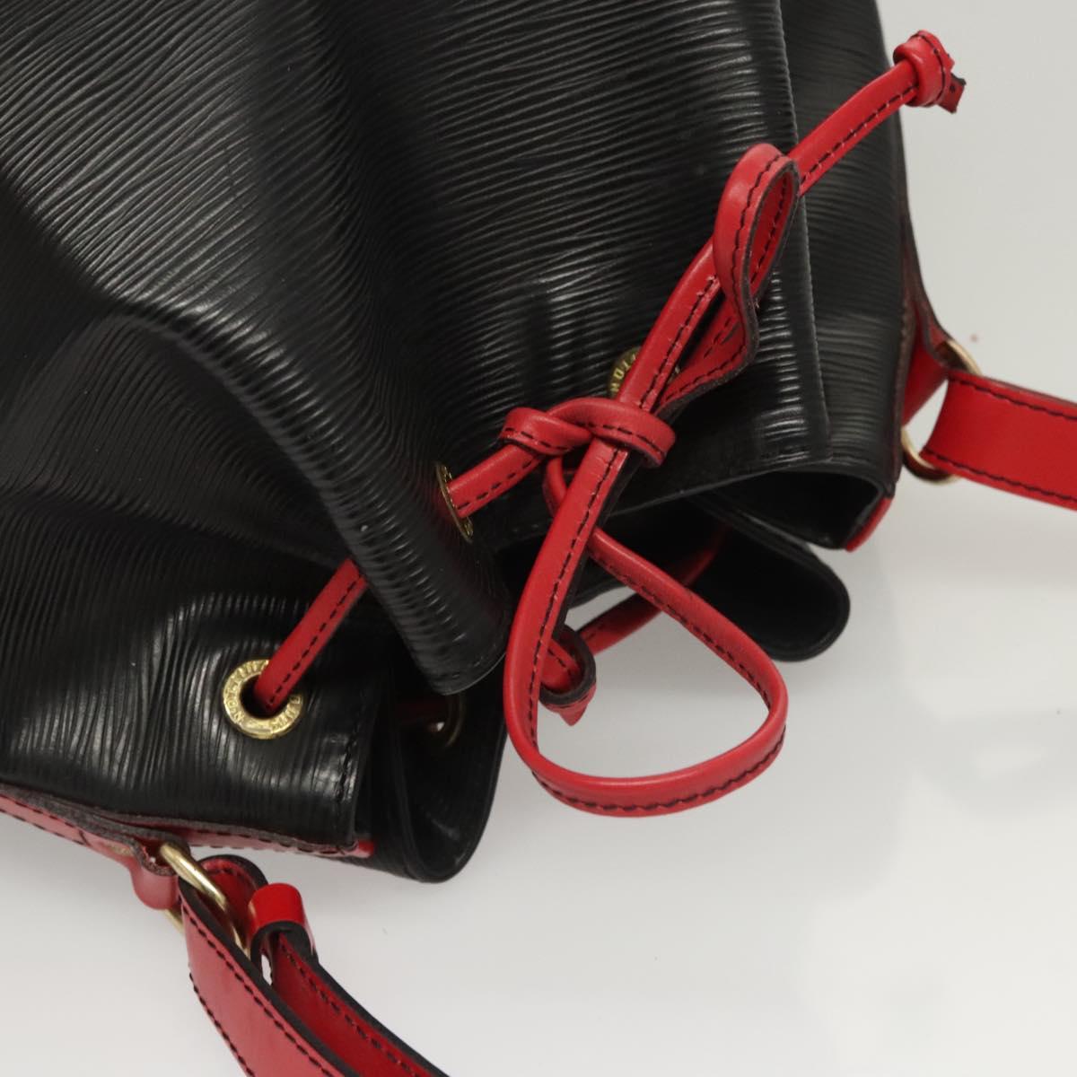 LOUIS VUITTON Epi Noe Shoulder Bag Bicolor Black Red M44017 LV Auth BA1247