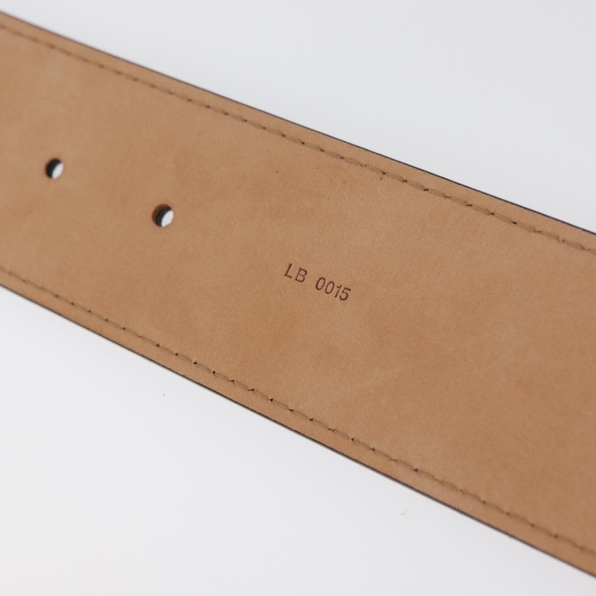 LOUIS VUITTON Ceinture Belt Leather 45.7"" Black LV Auth BA12472A