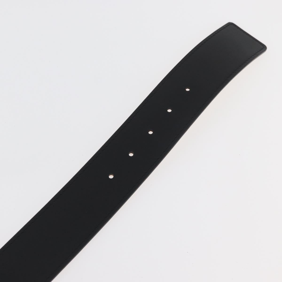 LOUIS VUITTON Ceinture Belt Leather 45.7"" Black LV Auth BA12472A
