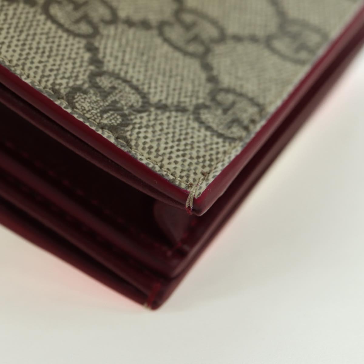GUCCI GG Supreme Bifold Wallet PVC Beige Gold 818767 Auth BA12475M