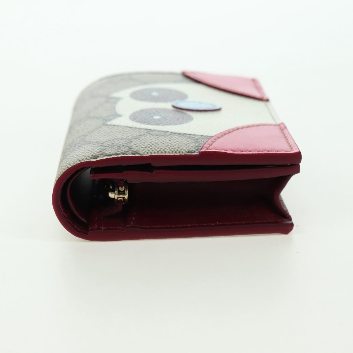 GUCCI GG Supreme Bifold Wallet PVC Beige Gold 818767 Auth BA12475M