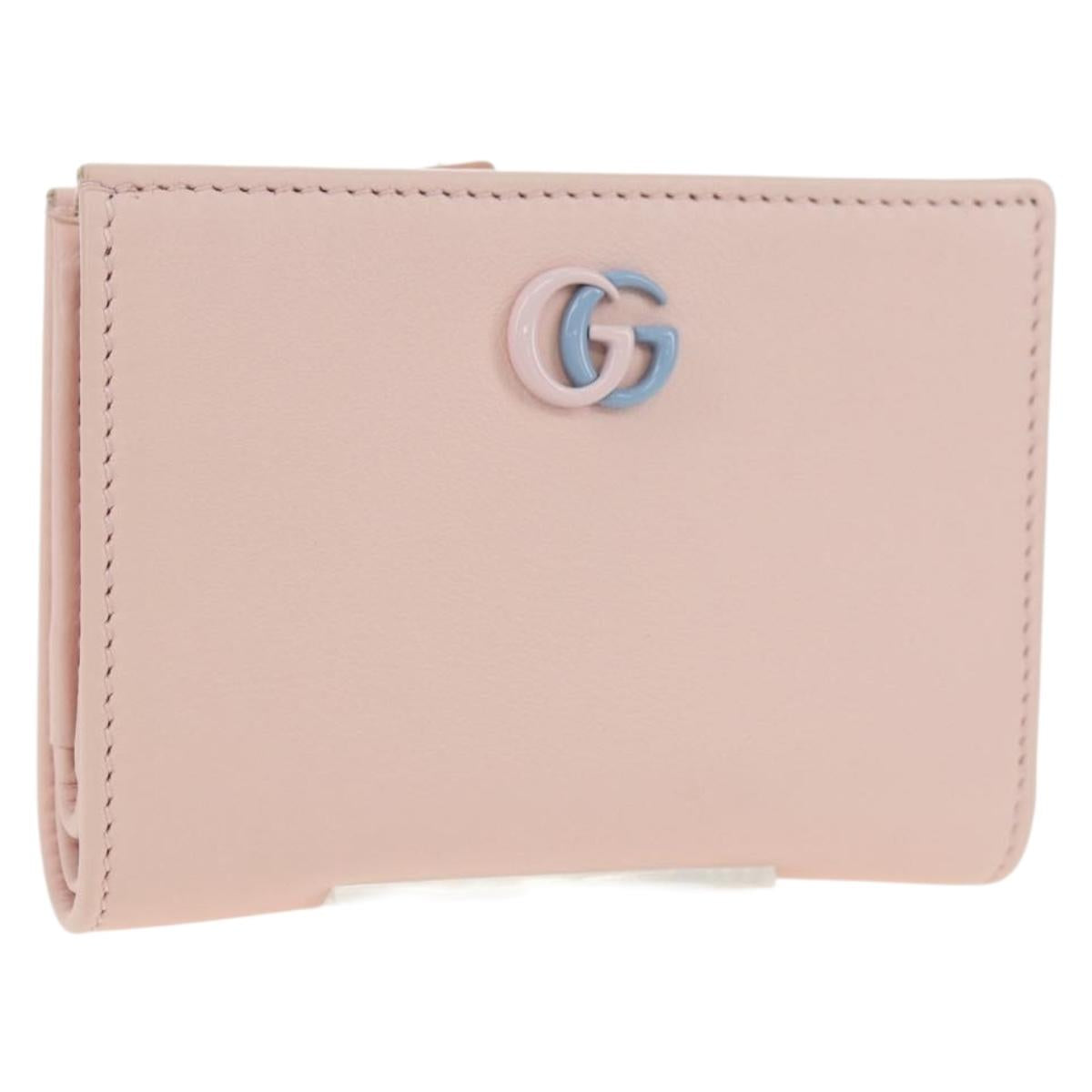 GUCCI Bifold Wallet Leather Pink Gold 790063 Auth BA12476M