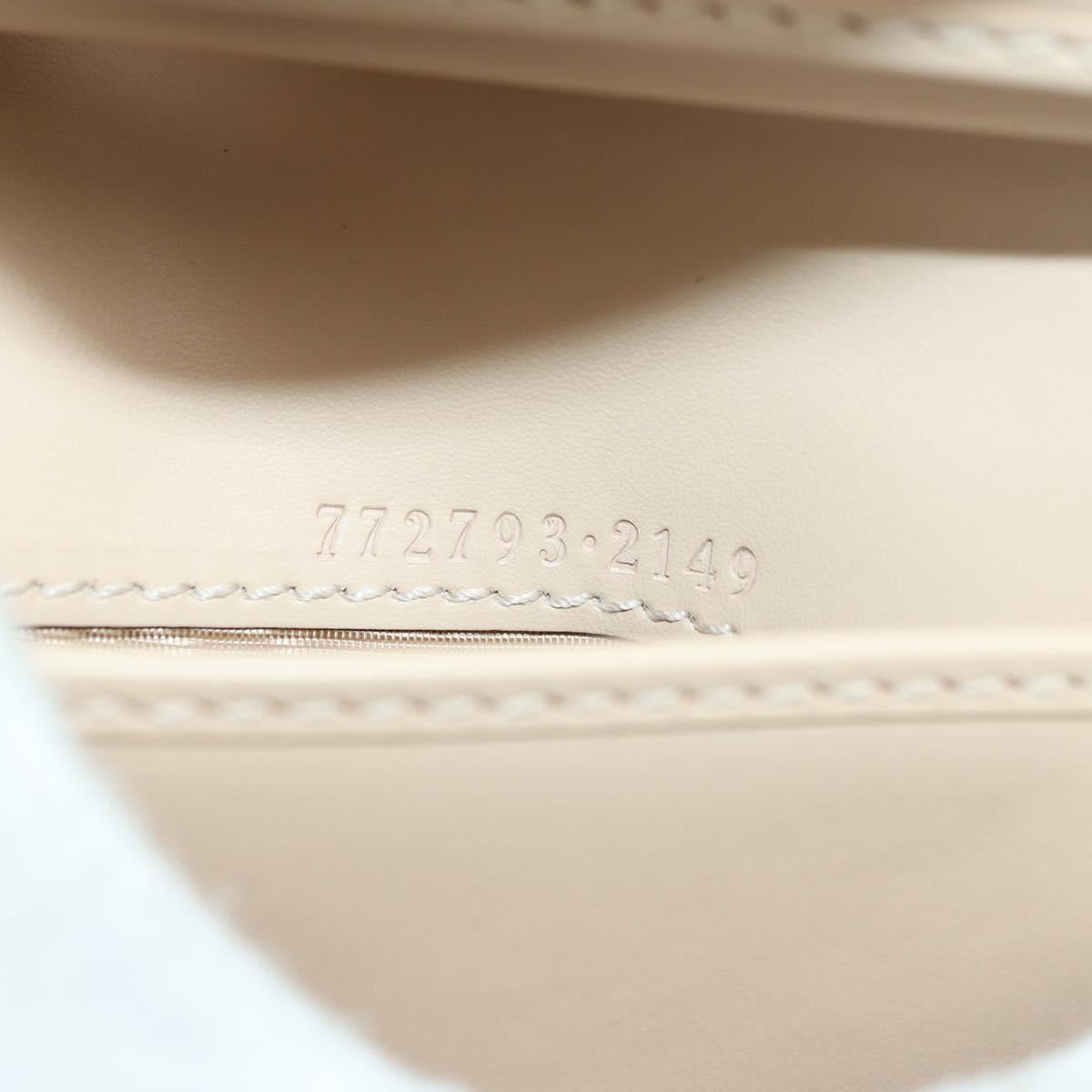 GUCCI GG Canvas Trifold Wallet Leather Beige Gold 772793 Auth BA12477M