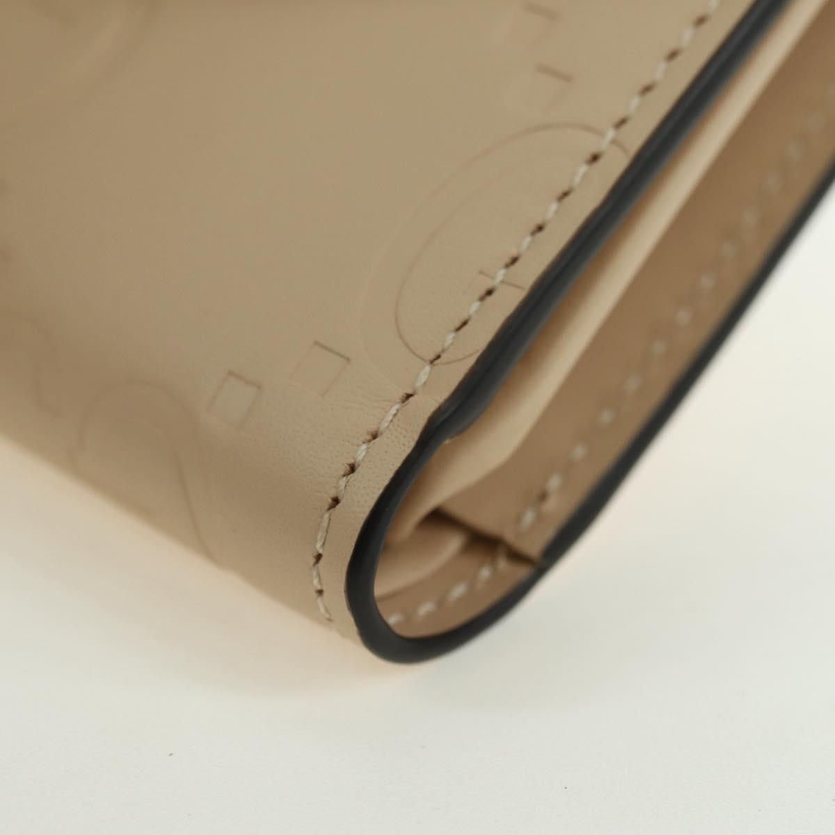 GUCCI GG Canvas Trifold Wallet Leather Beige Gold 772793 Auth BA12477M