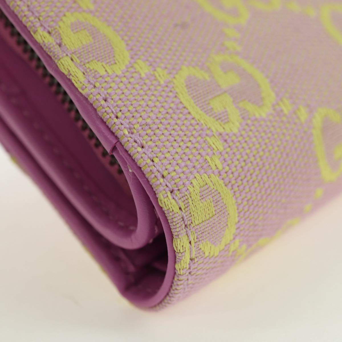 GUCCI GG Canvas Bifold Wallet Pink Gold 783121 Auth BA12478M