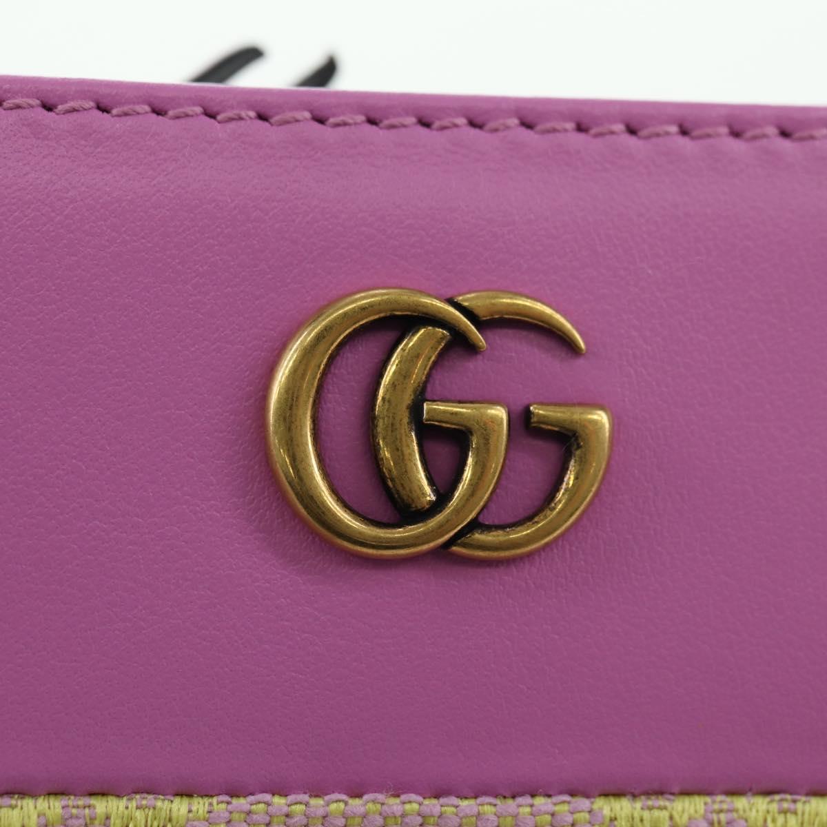 GUCCI GG Canvas Bifold Wallet Pink Gold 783121 Auth BA12478M