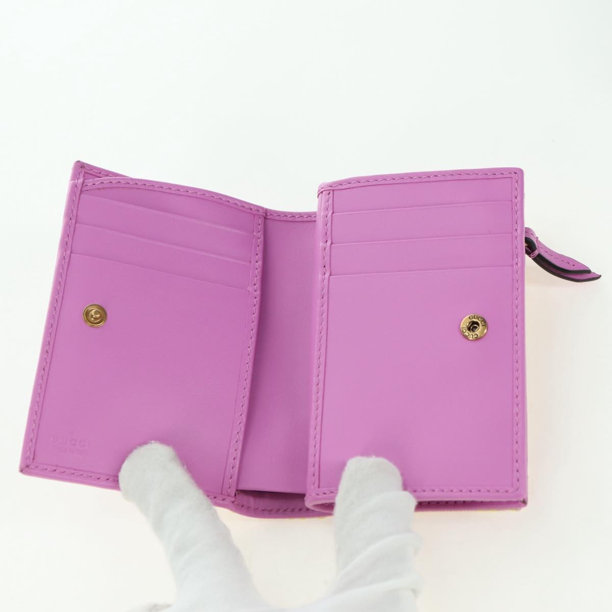 GUCCI GG Canvas Bifold Wallet Pink Gold 783121 Auth BA12478M