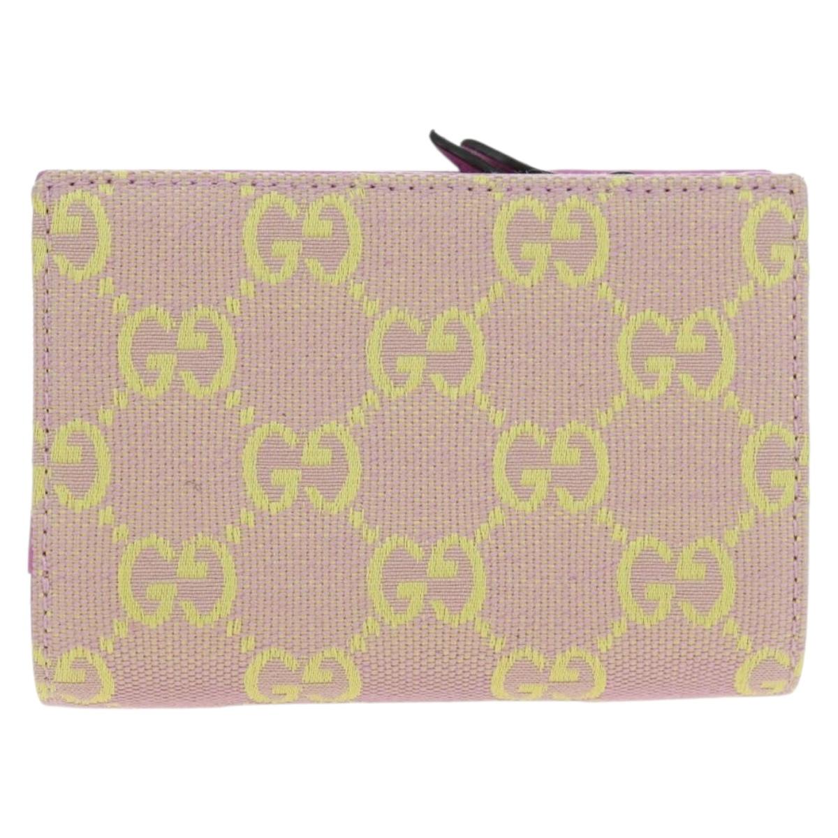 GUCCI GG Canvas Bifold Wallet Pink Gold 783121 Auth BA12478M