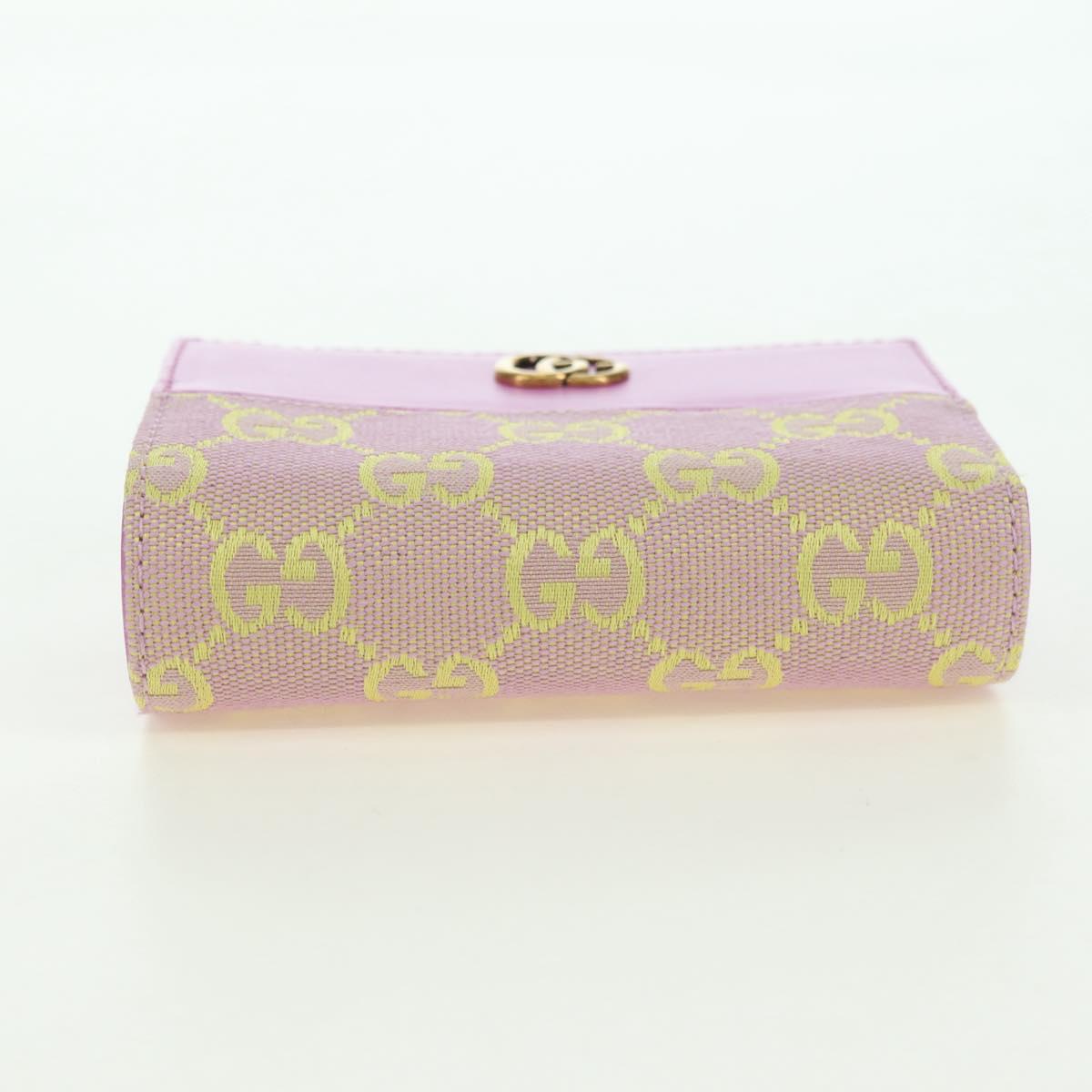 GUCCI GG Canvas Bifold Wallet Pink Gold 783121 Auth BA12478M