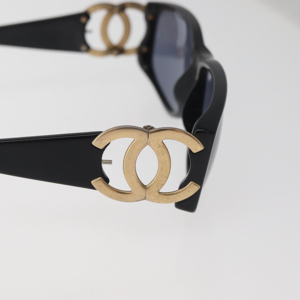 CHANEL Sunglasses plastic Black CC Auth BA12482