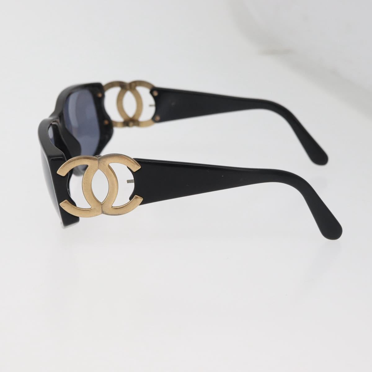 CHANEL Sunglasses plastic Black CC Auth BA12482