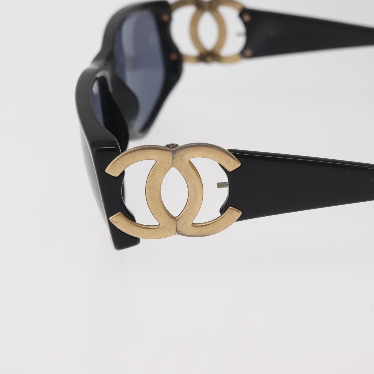 CHANEL Sunglasses plastic Black CC Auth BA12482