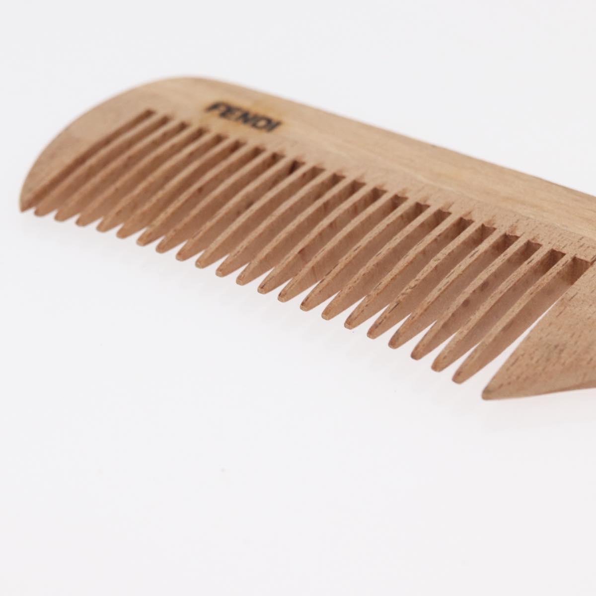FENDI Pecan Canvas Comb Wood Brown Auth BA12492A