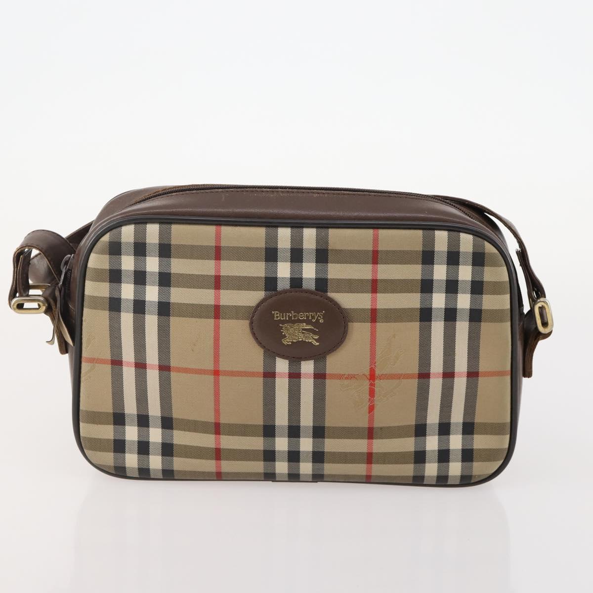 Burberrys Burberry Nova Check Shoulder Bag Canvas 2 Set Beige Auth BA12494