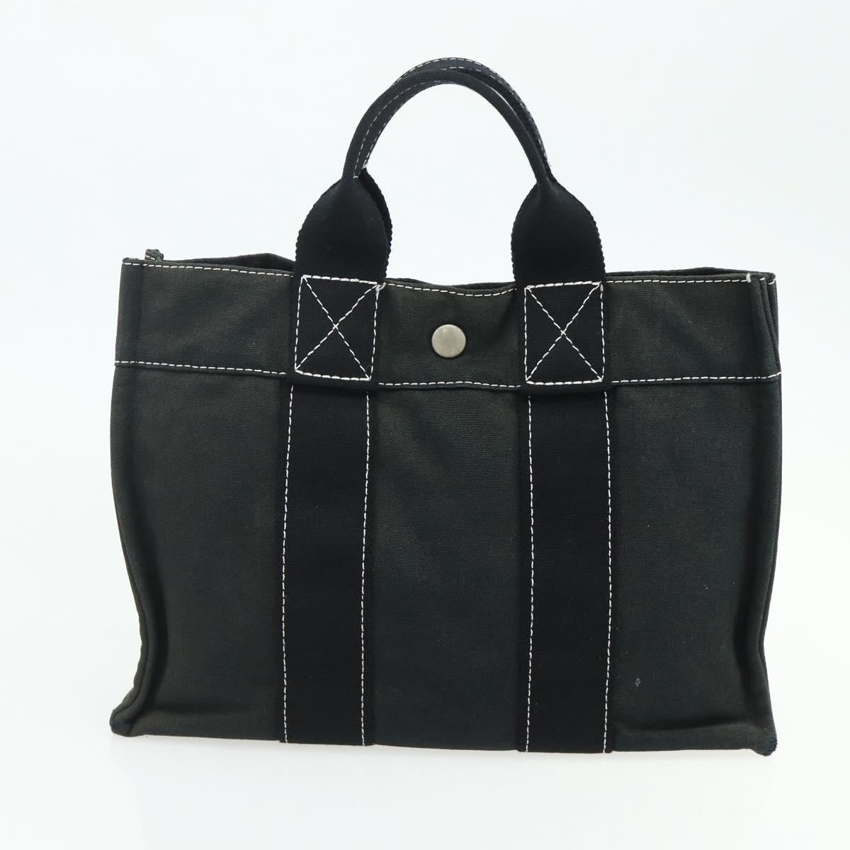 HERMES Fourre Tout Hand Bag Cotton 2 Set Red Green Auth BA12496
