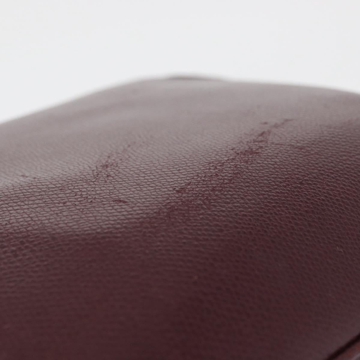 Salvatore Ferragamo Shoulder Bag Leather Bordeaux Silver Auth BA12518