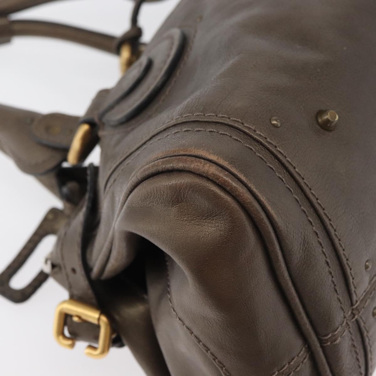 Chloe Paddington Hand Bag Leather Gold Silver Auth BA12531A