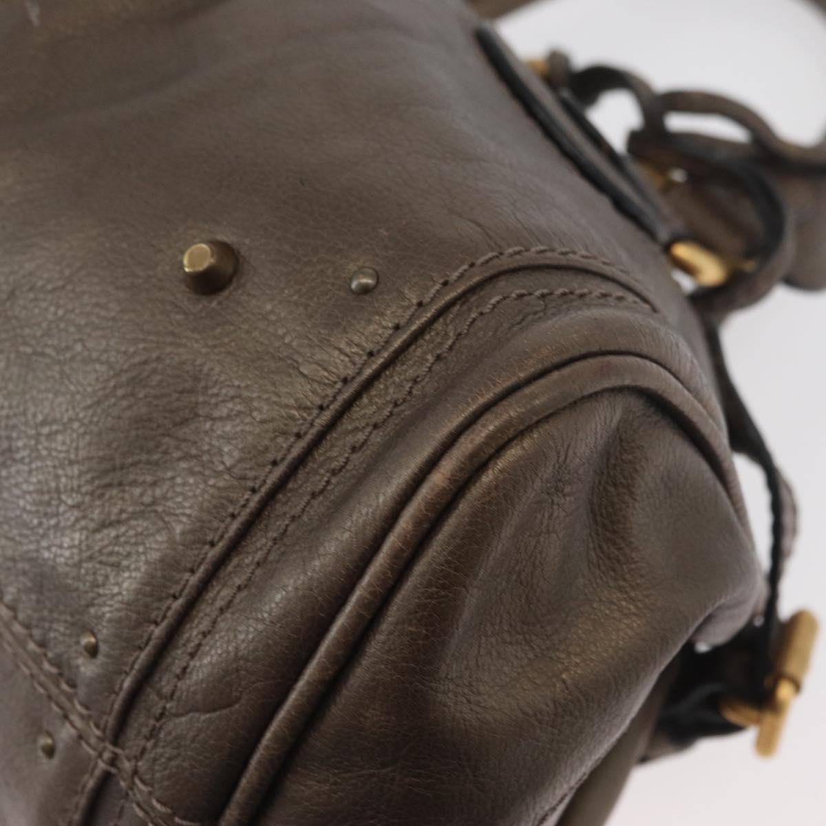 Chloe Paddington Hand Bag Leather Gold Silver Auth BA12531A