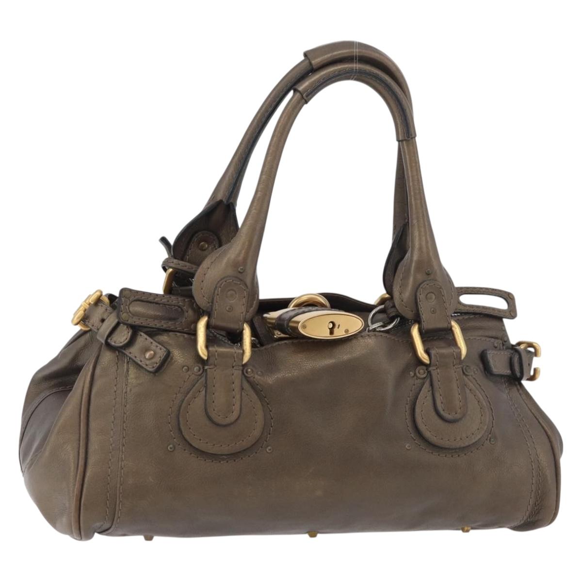 Chloe Paddington Hand Bag Leather Gold Silver Auth BA12531A