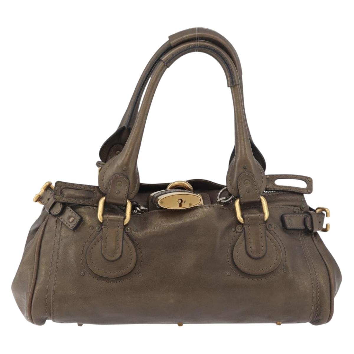 Chloe Paddington Hand Bag Leather Gold Silver Auth BA12531A