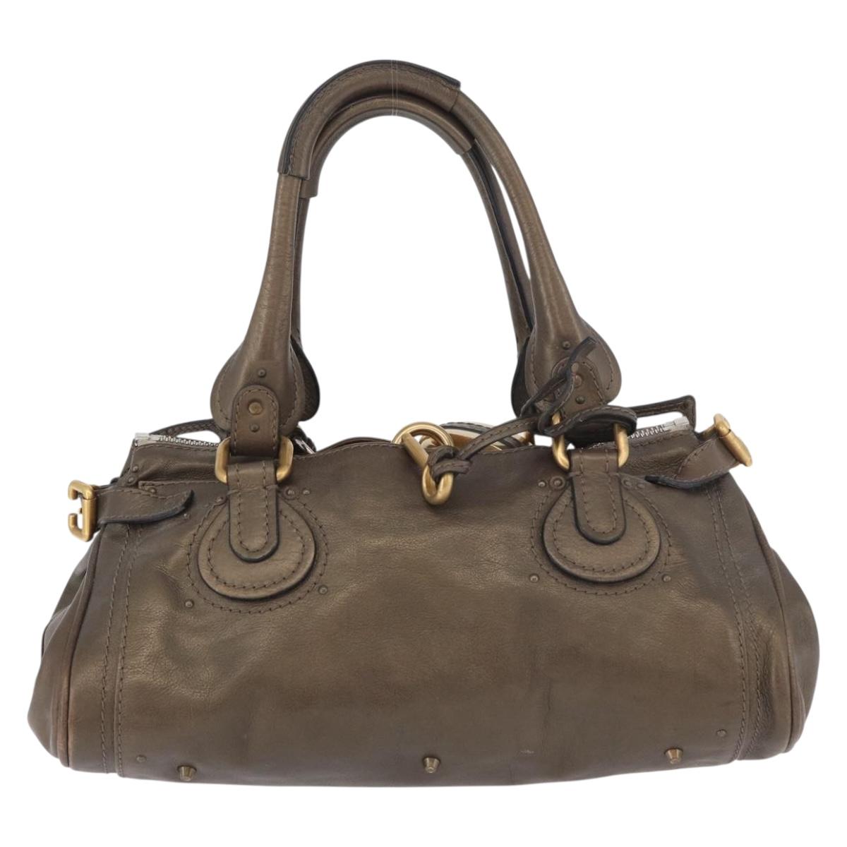 Chloe Paddington Hand Bag Leather Gold Silver Auth BA12531A