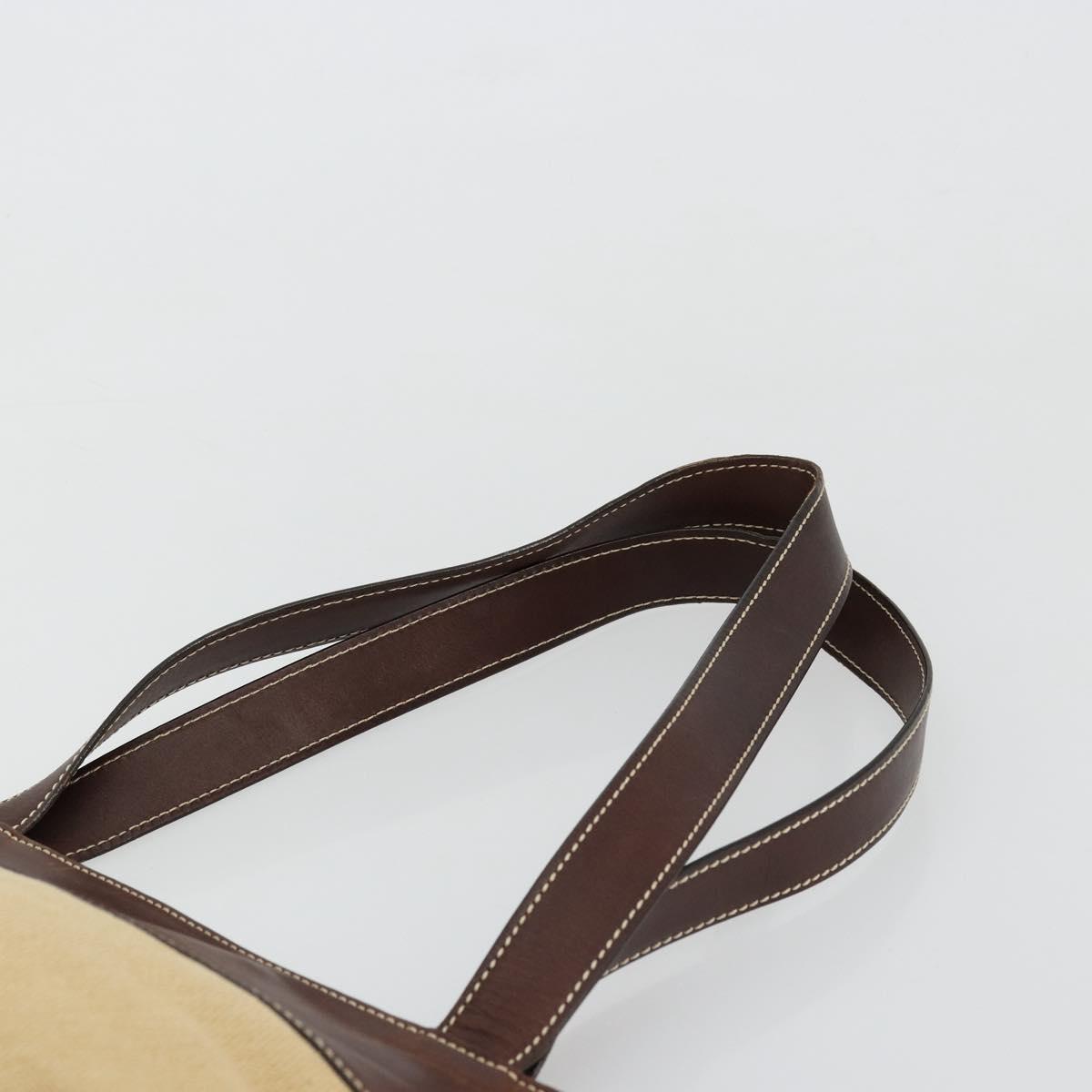 CHANEL Tote Bag Canvas Beige Gold CC Auth BA12533