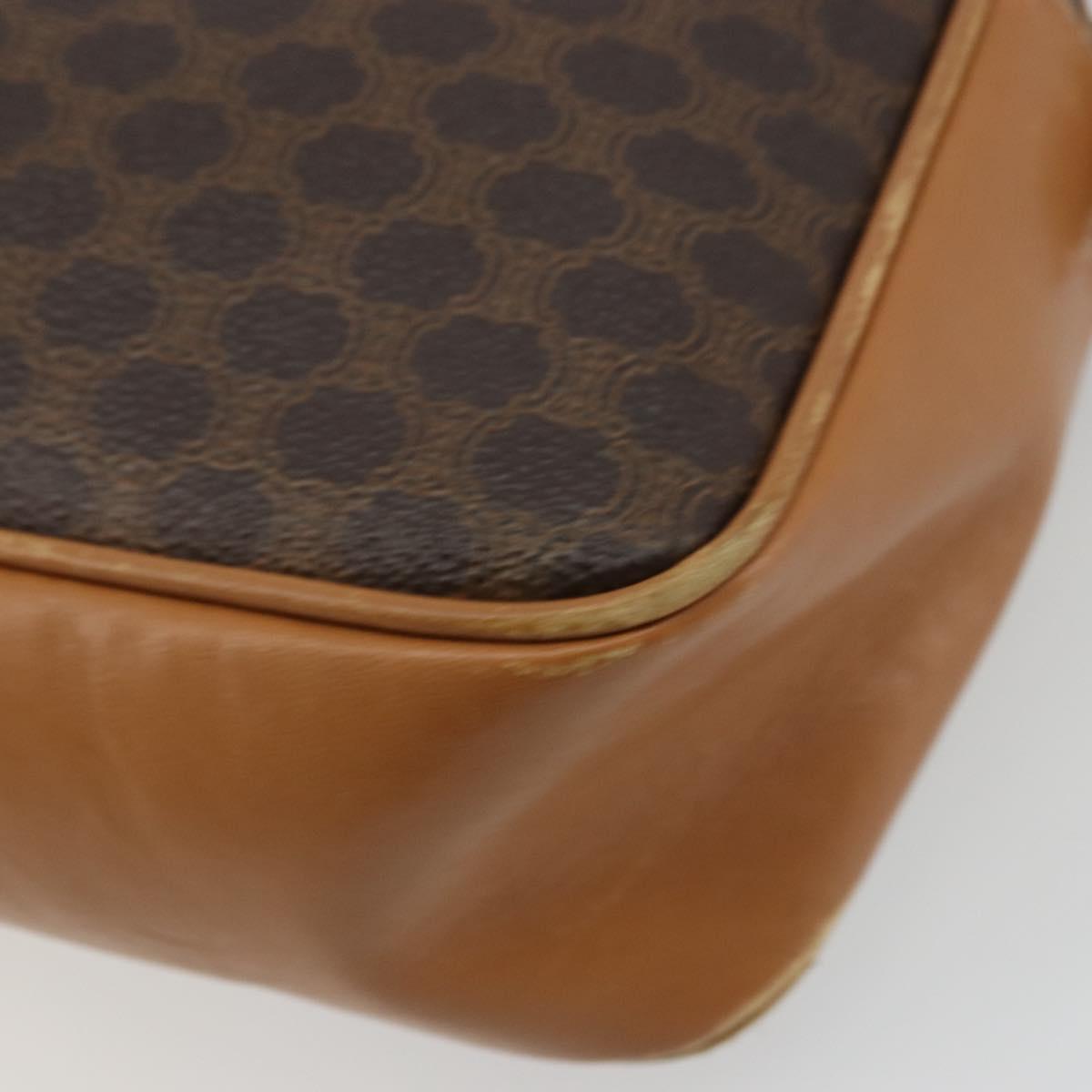 CELINE Macadam Canvas Shoulder Bag PVC Leather Brown Gold Auth BA12535
