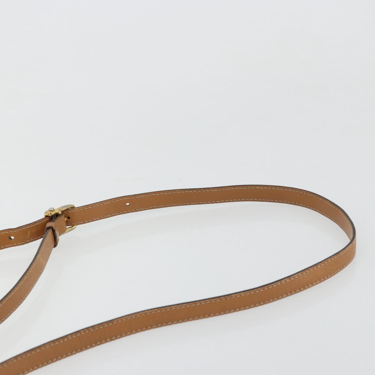 CELINE Macadam Canvas Shoulder Bag PVC Leather Brown Gold Auth BA12535