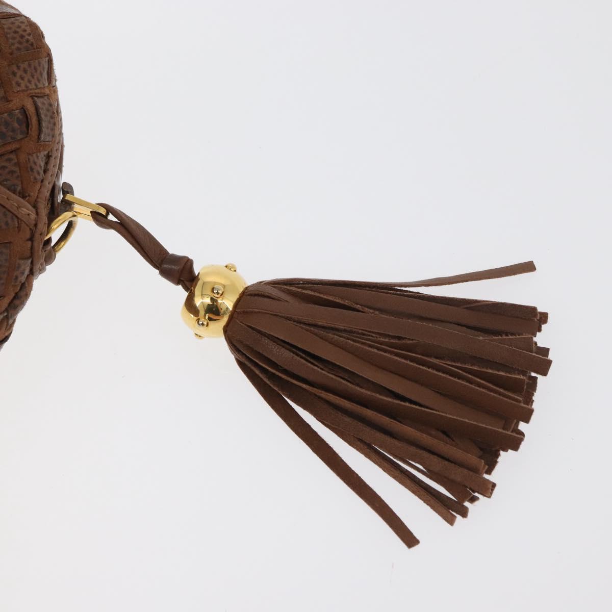BALLY Hand Bag Leather Brown Gold Auth BA12542
