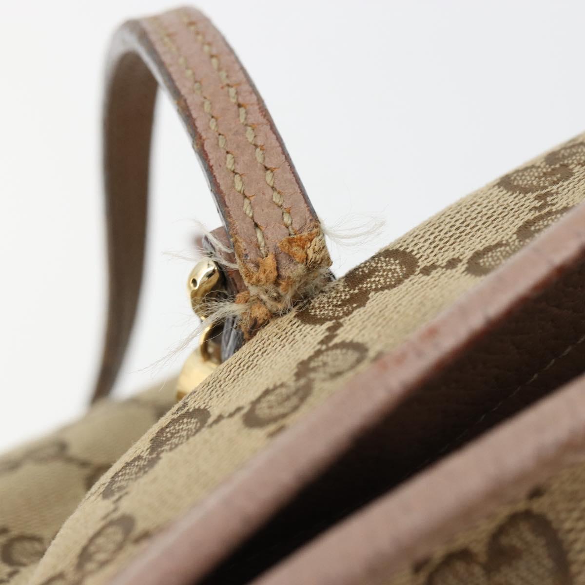 GUCCI GG Canvas Tote Bag Beige Gold 323671 Auth BA12545