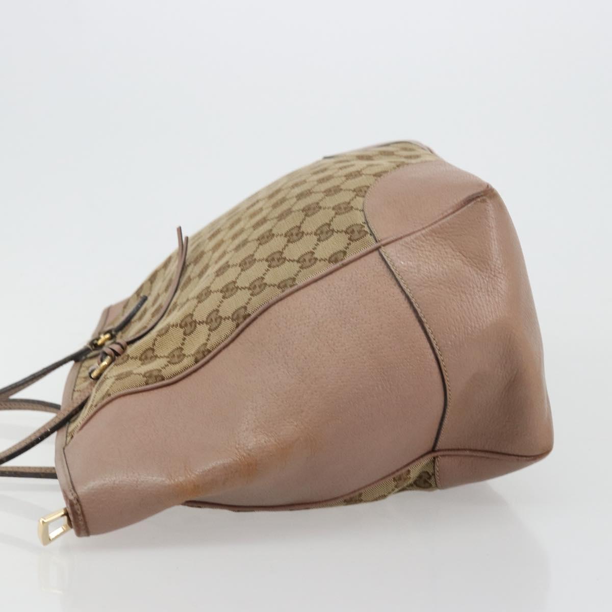 GUCCI GG Canvas Tote Bag Beige Gold 323671 Auth BA12545