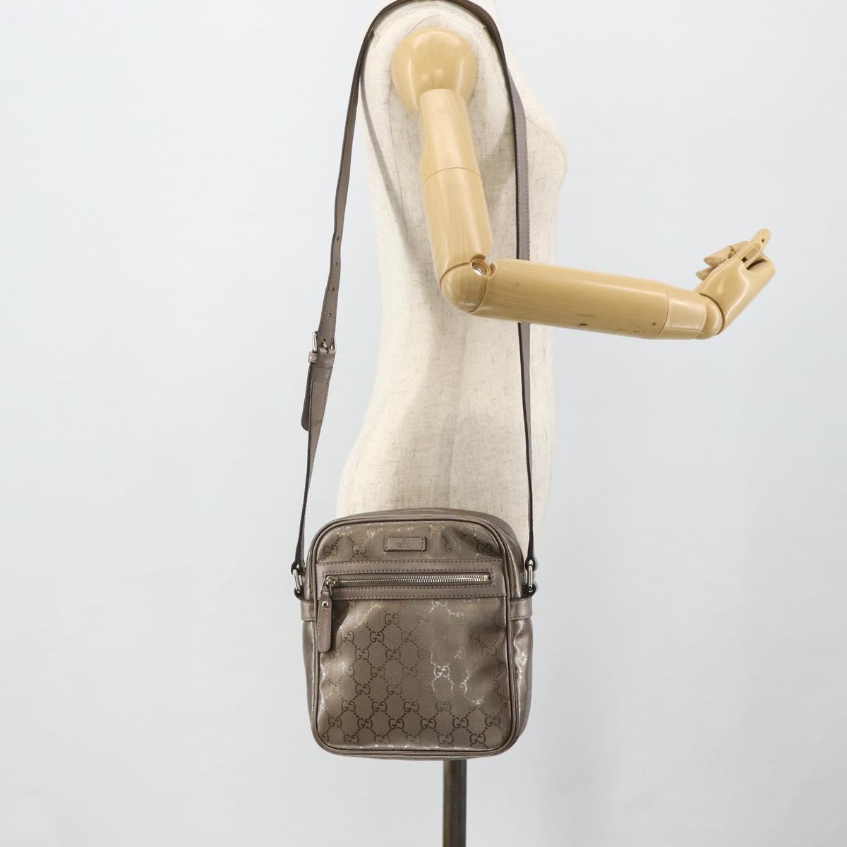 GUCCI GG Implementation Shoulder Bag PVC Pink Silver 233268 Auth BA12559A
