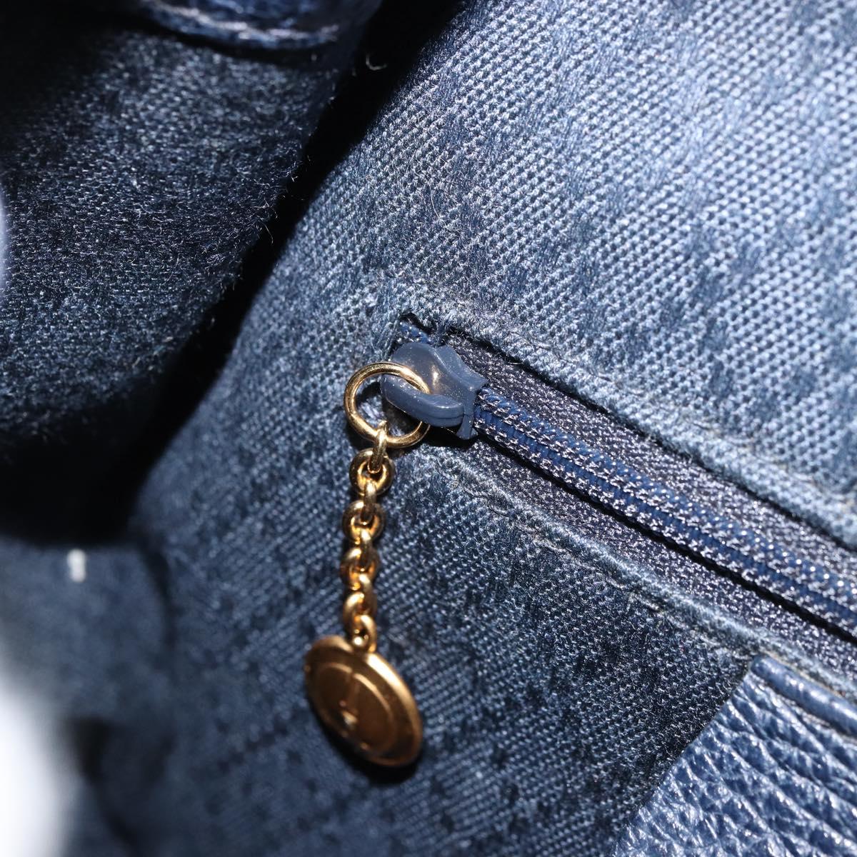 GUCCI Bamboo Backpack Suede Navy Gold 003 2034 0030 Auth BA12560