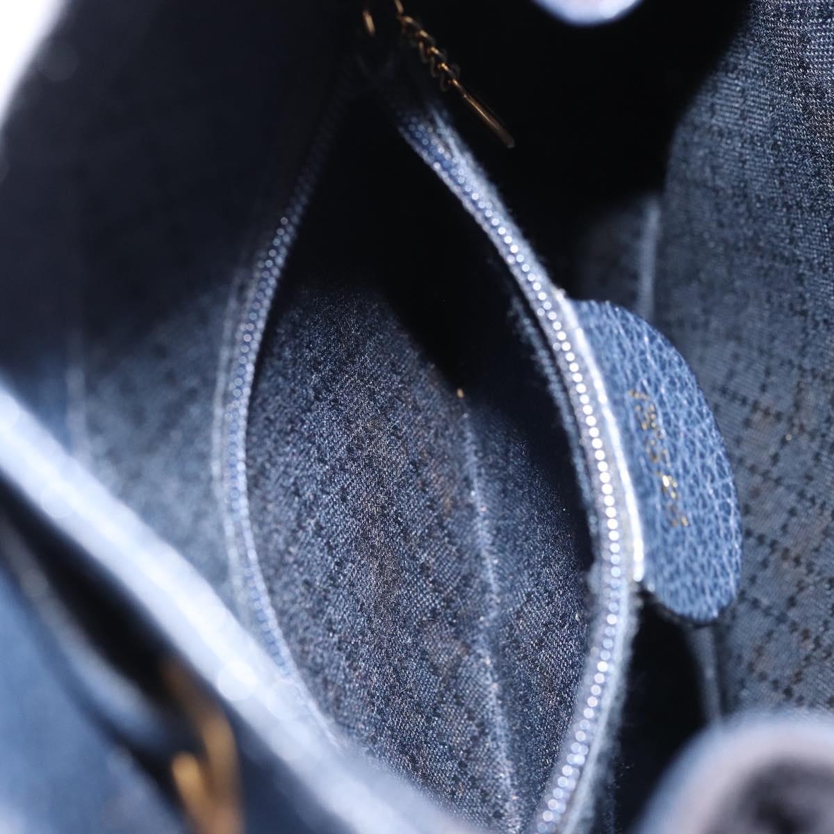 GUCCI Bamboo Backpack Suede Navy Gold 003 2034 0030 Auth BA12560