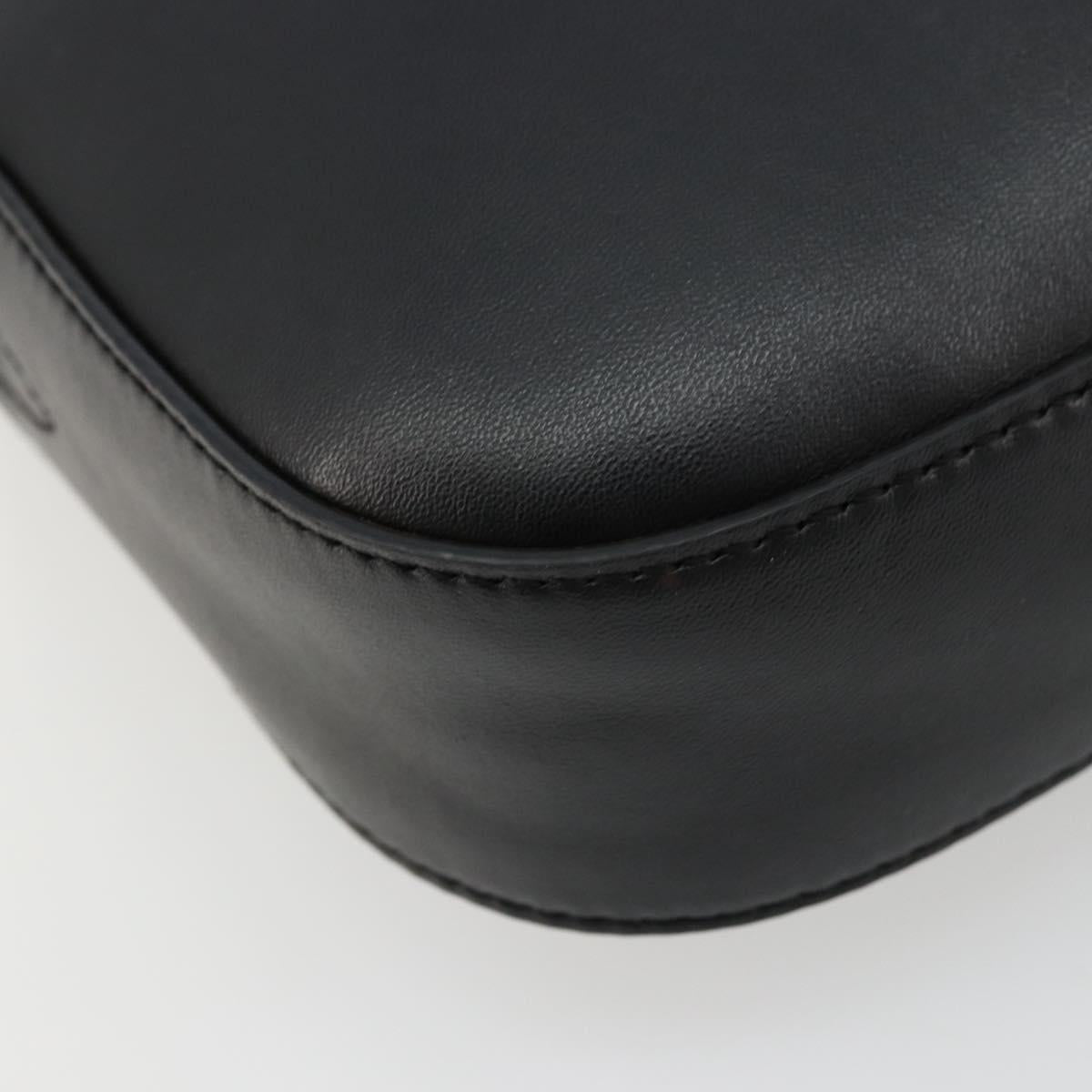 Stella MacCartney Shoulder Bag Leather Black Gold Auth BA12564