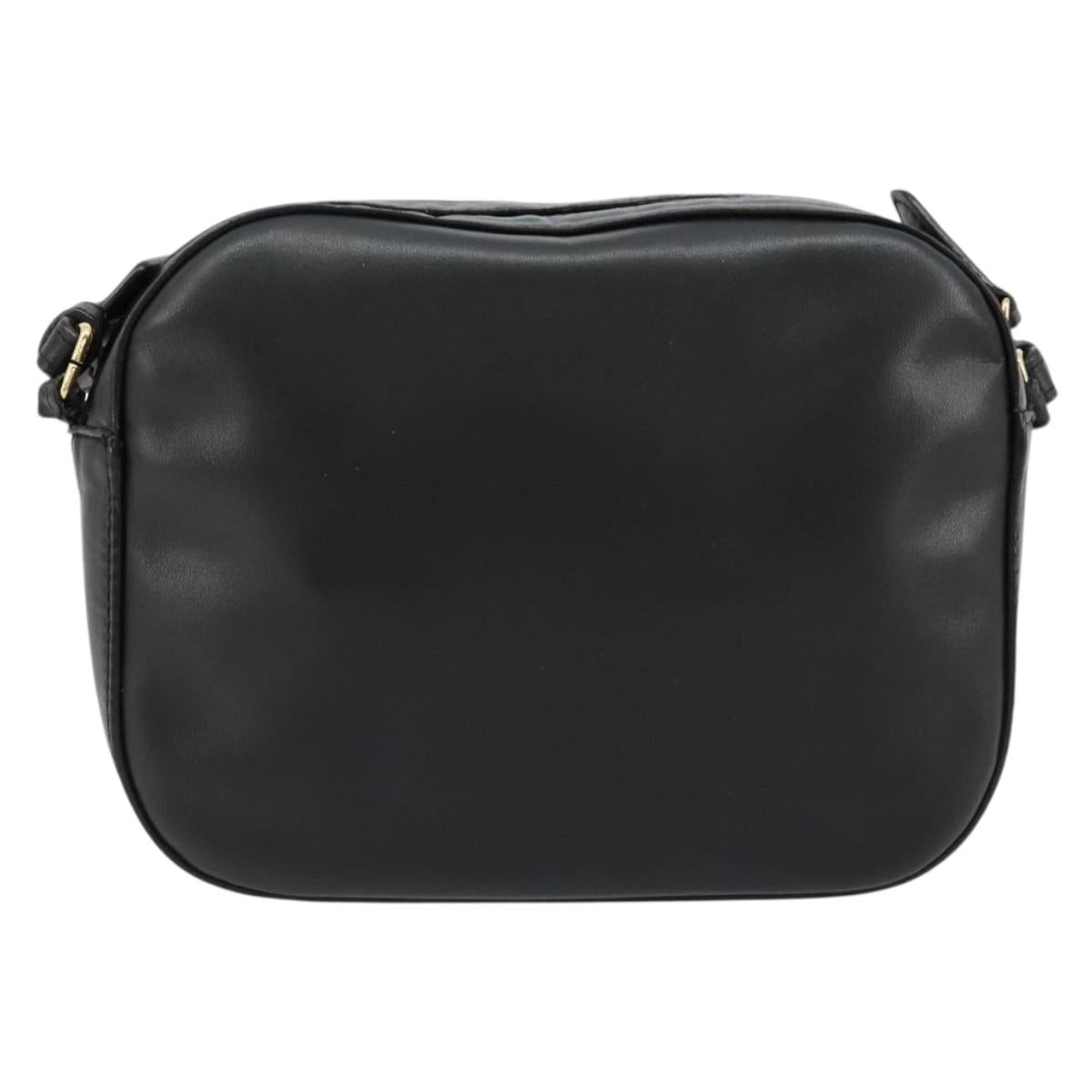 Stella MacCartney Shoulder Bag Leather Black Gold Auth BA12564
