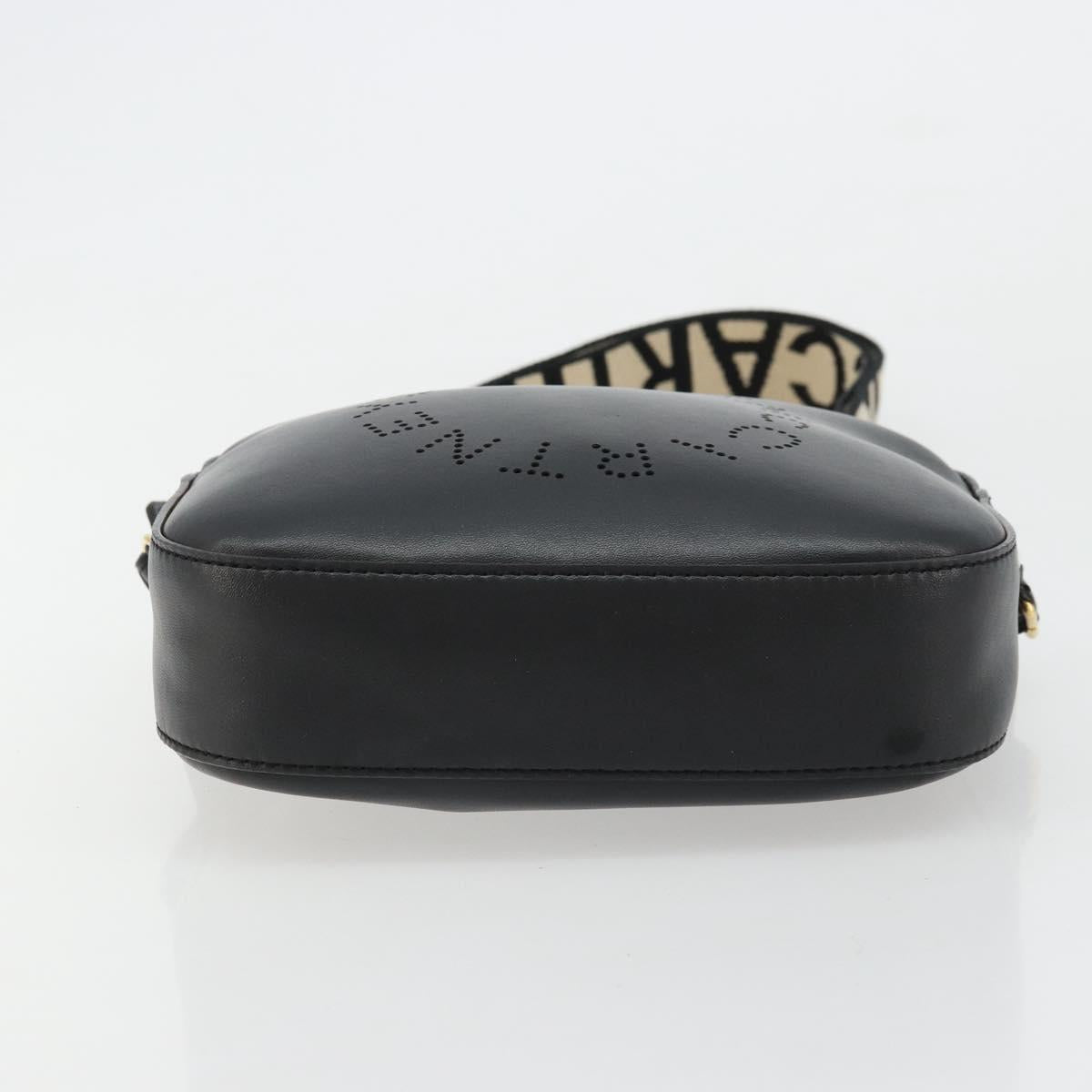 Stella MacCartney Shoulder Bag Leather Black Gold Auth BA12564