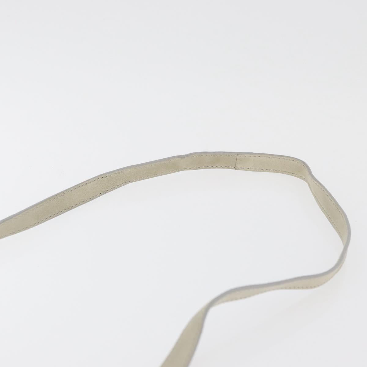 Jimmy Choo Shoulder Bag Leather Ivory Silver Auth BA12565A