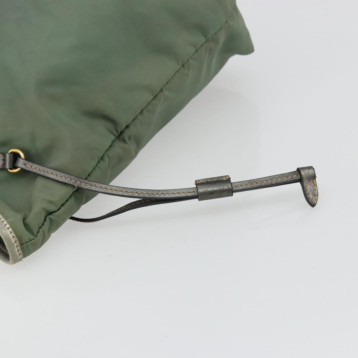 PRADA Tote Bag Nylon Green Gold Auth BA12579