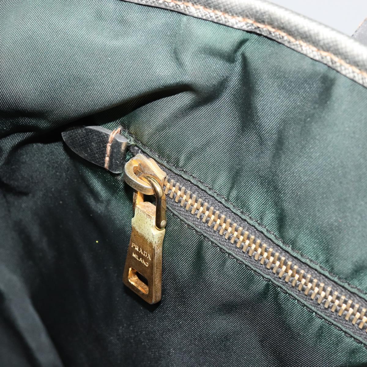 PRADA Tote Bag Nylon Green Gold Auth BA12579